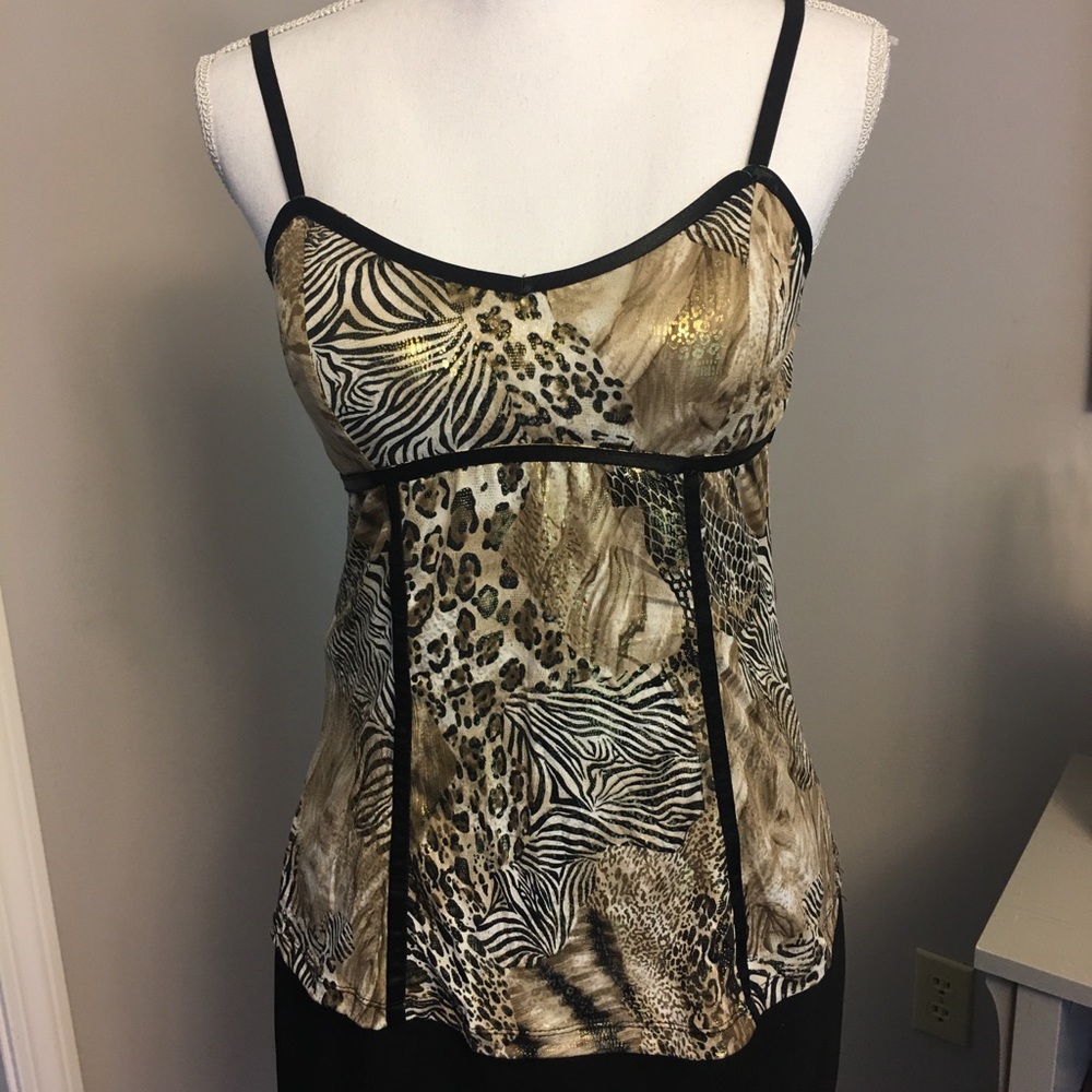 CACHE GOLD/BLACK CAMISOLE